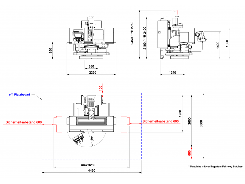 RETROMILL RMX 1000 Bett Bohr-Fräsmaschine